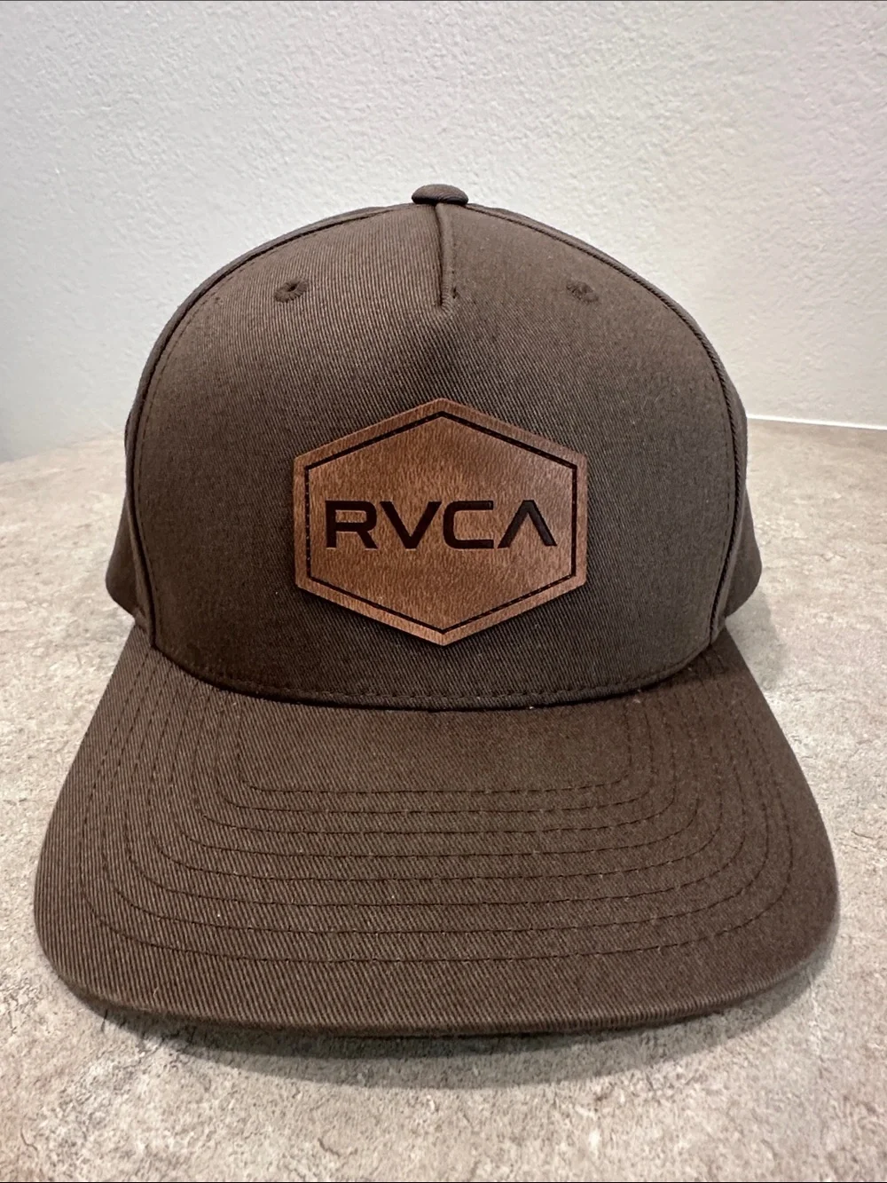 RVCA Brown Hex Patch Snapback Cap